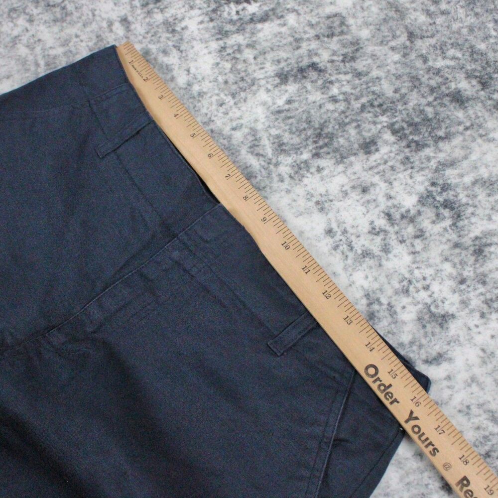 Gap Khakis Chino Pants Womens Size 10 Blue Navy Linen Cotton Y2K Relaxed - Picture 6 of 10